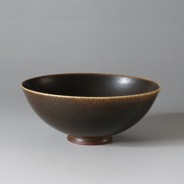 北欧雑貨「濃茶釉楕円鉢」