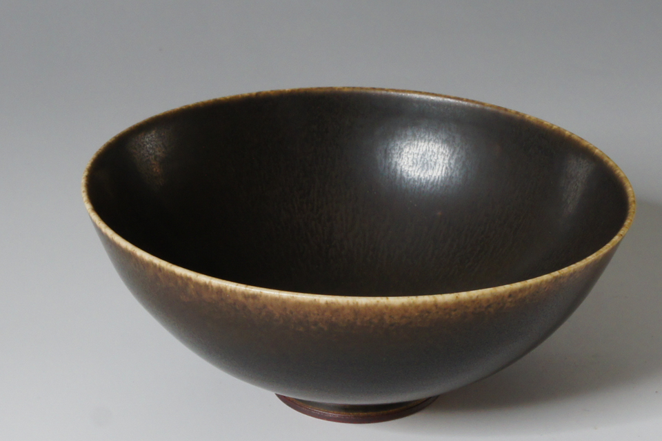 北欧雑貨「濃茶釉楕円鉢」