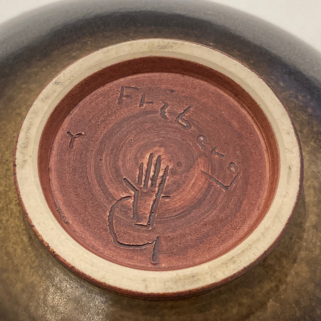 北欧雑貨「濃茶釉楕円鉢」